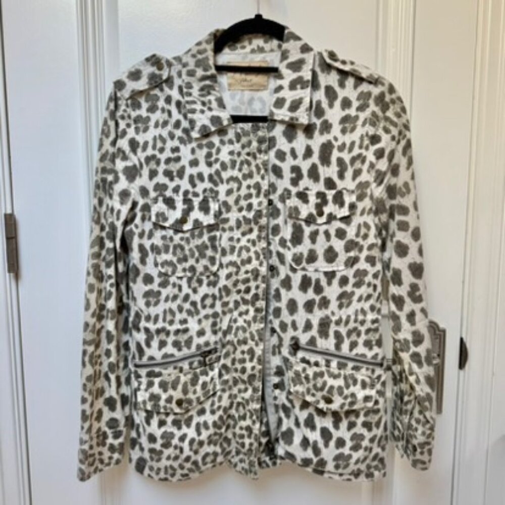 Lily Aldridge x Velvet Leopard Utility Jacket XS Animal Print Shacket - Picture 6 of 6